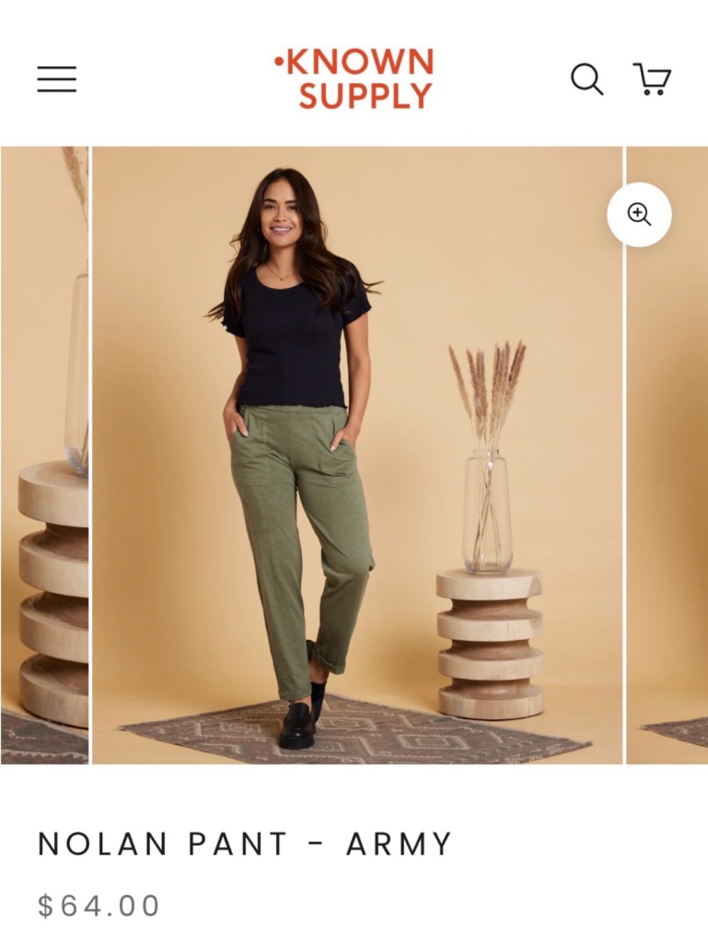 Known Supply Nolan Pant in Army Green